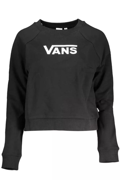 Sudadera elegante de algodón negra con estampado de logotipo de Vans