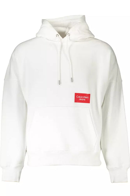 Sudadera con capucha blanca elegante de Calvin Klein con estampado de logotipo