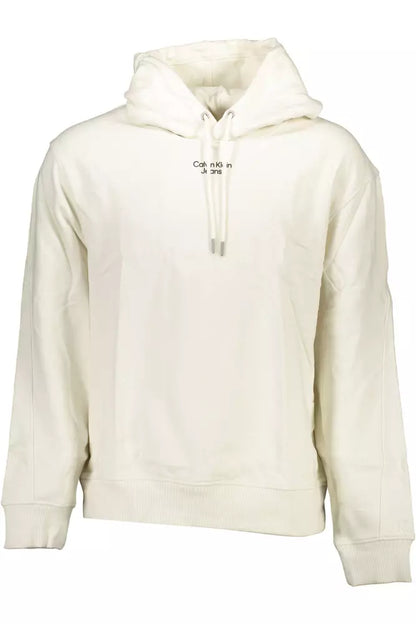 Sudadera con capucha de algodón blanca elegante de Calvin Klein