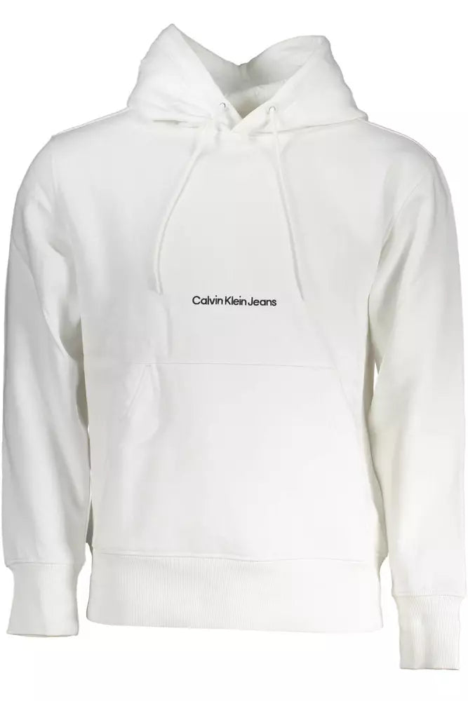 Sudadera con capucha de polar blanca elegante de Calvin Klein
