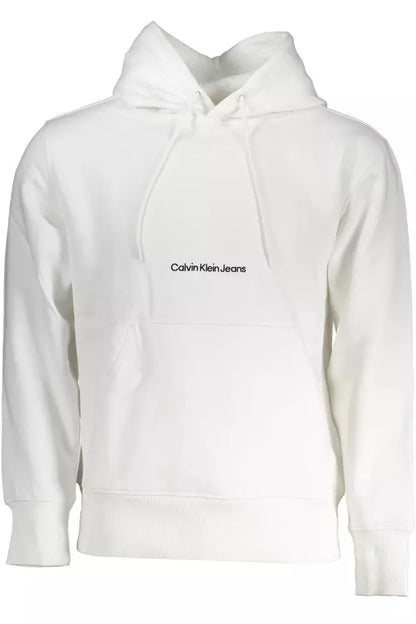 Sudadera con capucha de polar blanca elegante de Calvin Klein