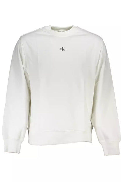 Sudadera elegante de algodón blanca con estampado de logotipo de Calvin Klein