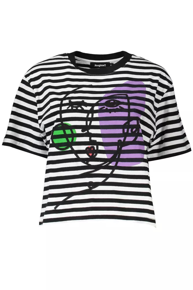 Camiseta de algodón bordada con detalle de logotipo Desigual Chic