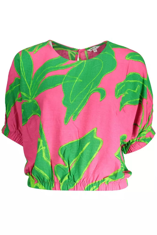 Blusa rosa de viscosa con detalles en contraste Desigual Chic