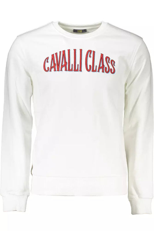 Sudadera elegante bordada en color blanco de Cavalli Class