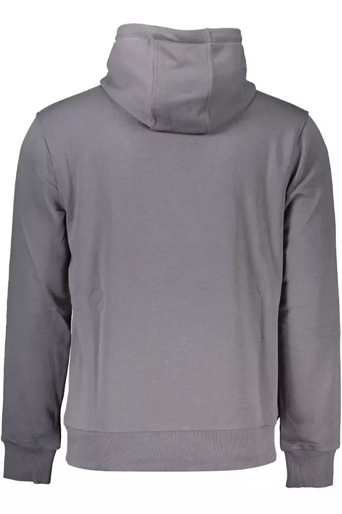 Sudadera con capucha elegante de color gris de Cavalli Class con corte regular