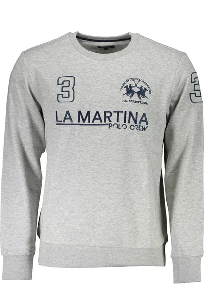 Sudadera con cuello redondo y bordado chic en gris de La Martina