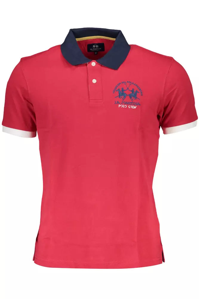 Polo elegante de algodón rosa de La Martina