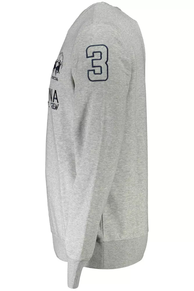 Sudadera con cuello redondo y bordado chic en gris de La Martina