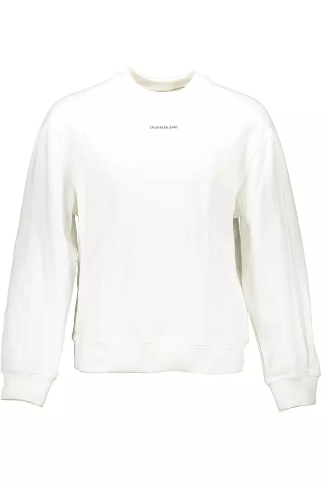 Sudadera de algodón blanca elegante con logotipo de Calvin Klein