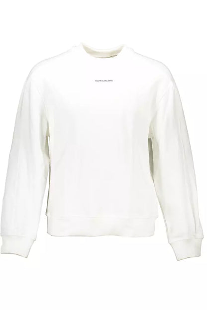 Sudadera de algodón blanca elegante con logotipo de Calvin Klein