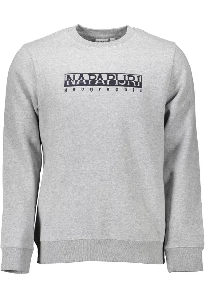 Sudadera de algodón orgánico bordada en gris Napapijri Chic