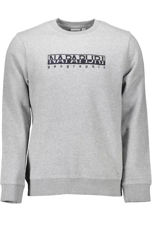 Sudadera de algodón orgánico bordada en gris Napapijri Chic