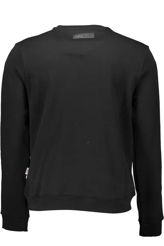 Sudadera elegante de algodón negra con detalles llamativos de Plein Sport