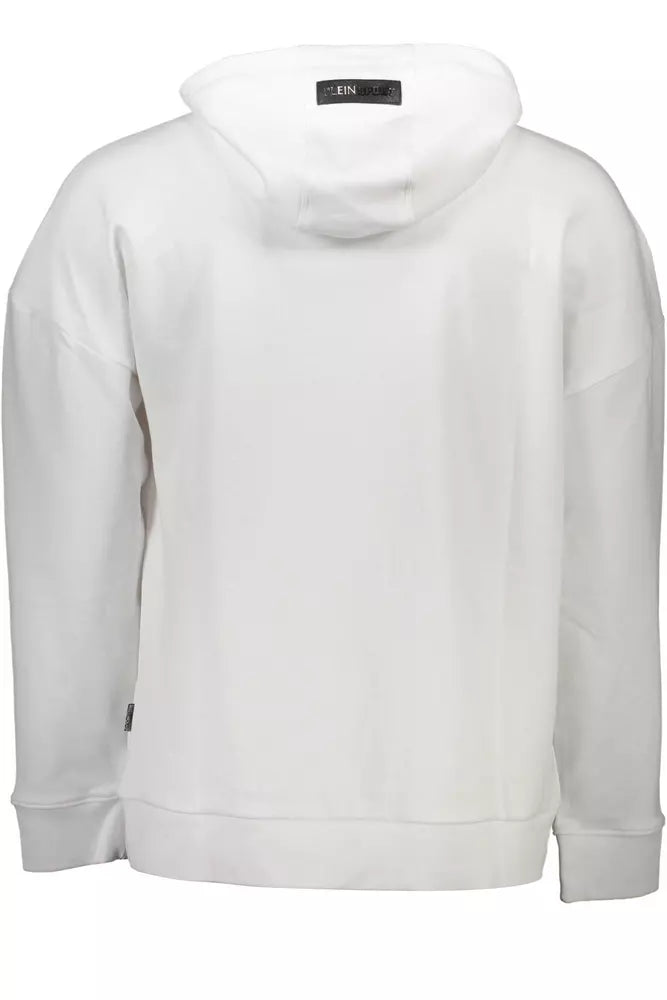 Sudadera con capucha blanca elegante y detalles en contraste de Plein Sport