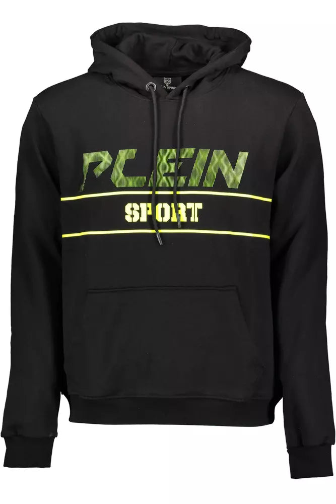 Sudadera con capucha negra elegante y detalles llamativos de Plein Sport