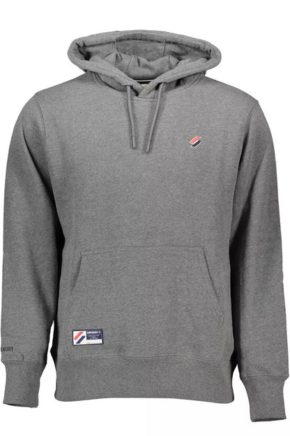 Sudadera con capucha gris elegante con detalle de bordado de Superdry