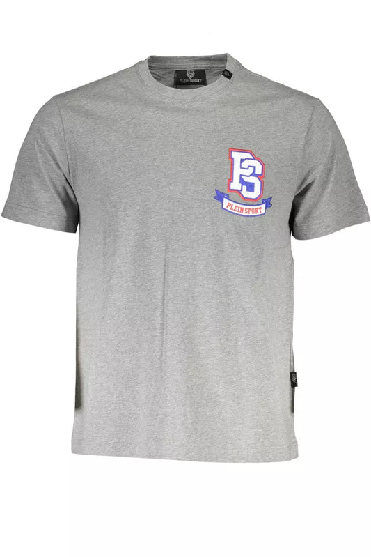 Camiseta de cuello redondo y manga corta elegante de color gris Plein Sport