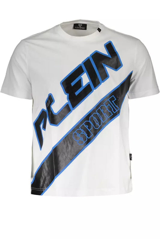 Camiseta elegante de diseño con cuello redondo en color blanco de Plein Sport