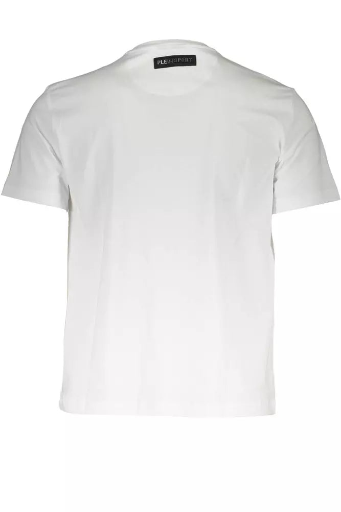 Camiseta elegante de diseño con cuello redondo en color blanco de Plein Sport