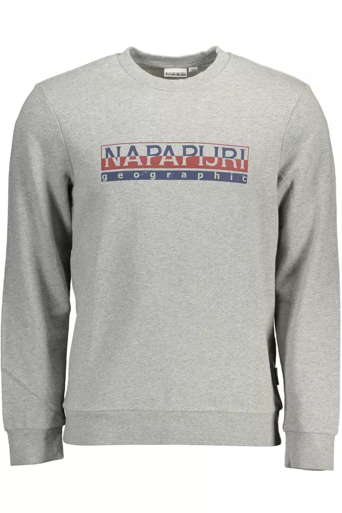 Sudadera Napapijri Chic de algodón gris con estampado de logotipo