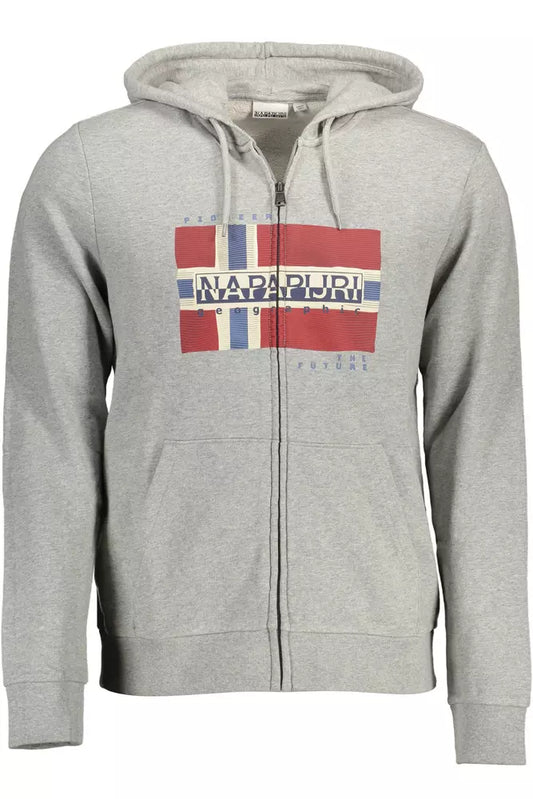 Sudadera con capucha y bolsillo con cremallera Napapijri Chic en gris