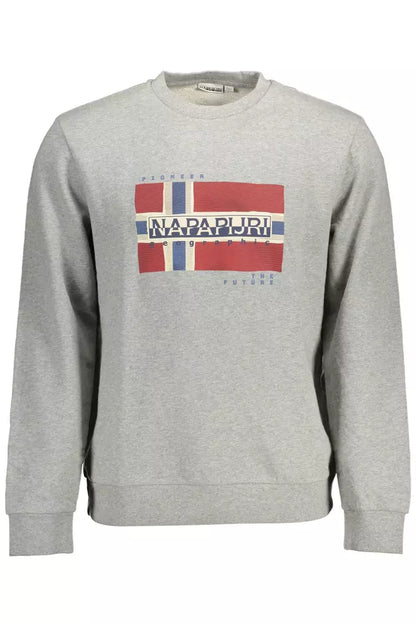 Sudadera Napapijri Chic de algodón gris con estampado icónico