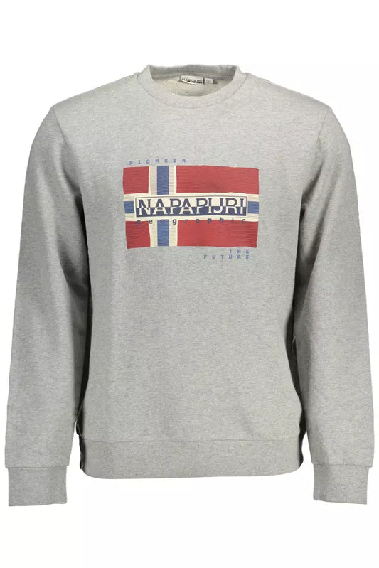 Sudadera Napapijri Chic de algodón gris con estampado icónico