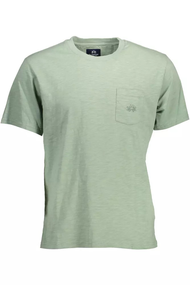 Camiseta verde bordada con bolsillo La Martina Chic