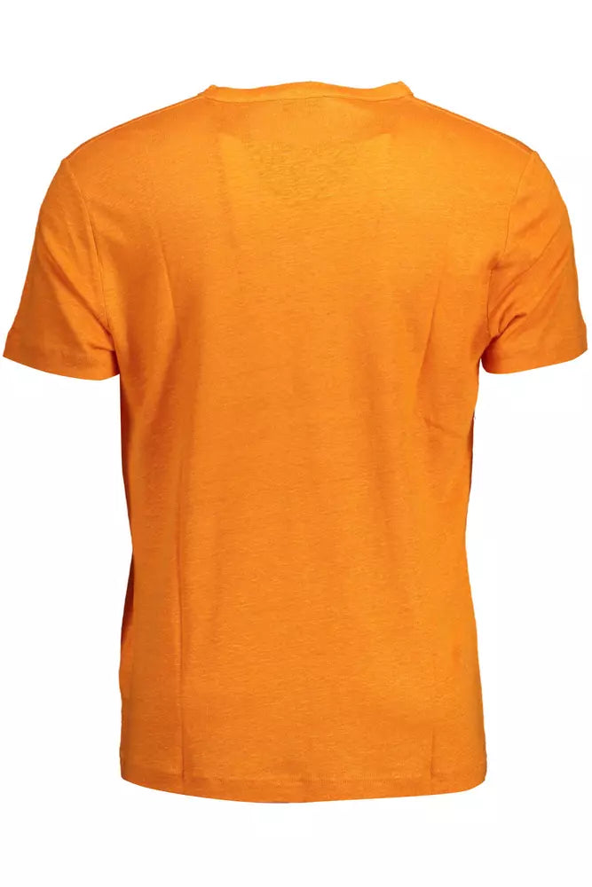 Camiseta de manga corta de lino naranja elegante de Gant