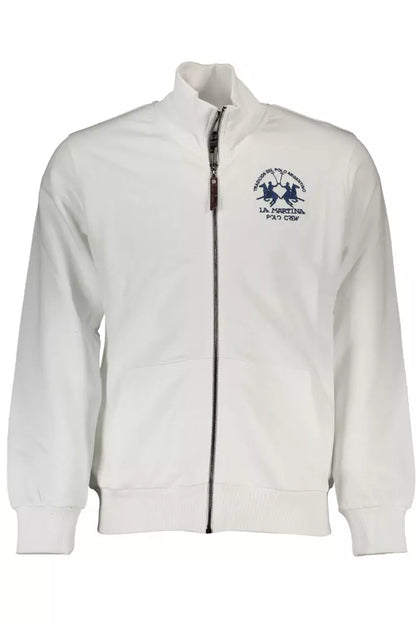 Suéter chic de algodón blanco con bordados de La Martina