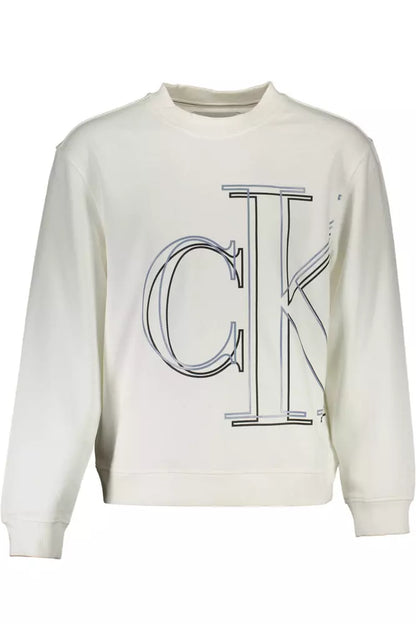 Suéter elegante de algodón blanco con logotipo de Calvin Klein