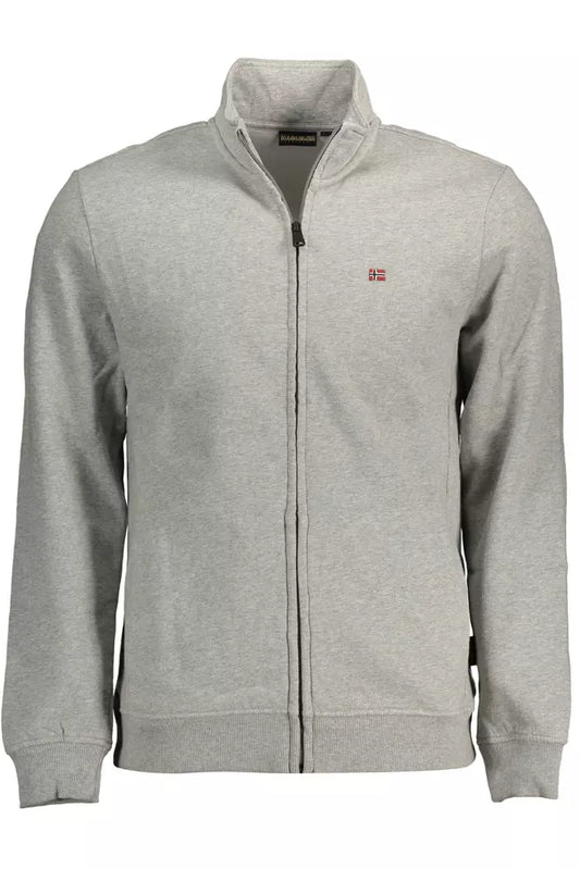 Sudadera con cremallera y bordados en gris chic de Napapijri