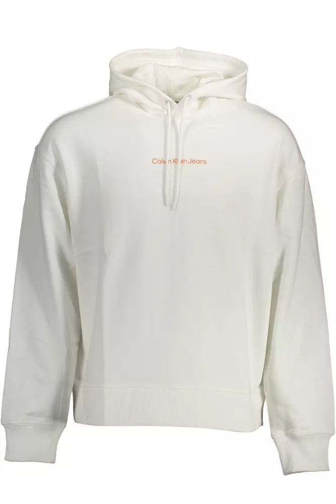 Sudadera con capucha de algodón blanca elegante de Calvin Klein con detalle de logotipo