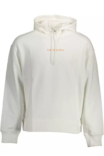 Sudadera con capucha de algodón blanca elegante de Calvin Klein con detalle de logotipo