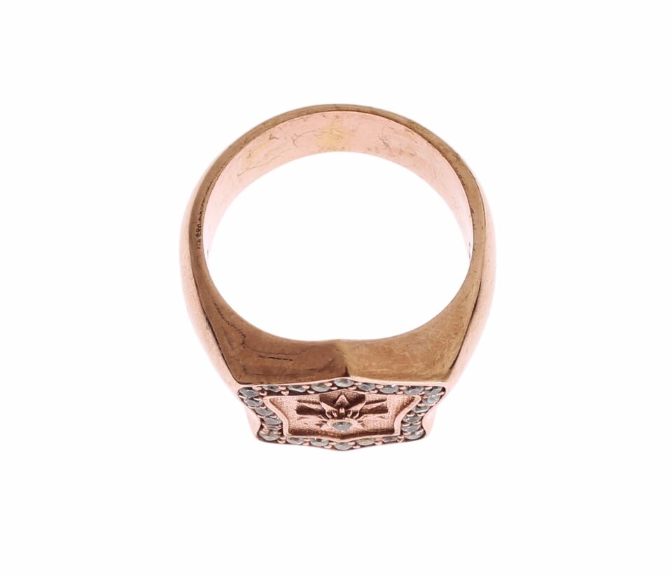 Anillo elegante de plata de ley bañado en oro rosa Nialaya