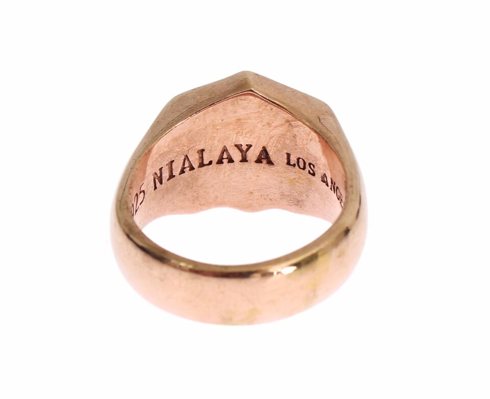 Anillo elegante de plata de ley bañado en oro rosa Nialaya