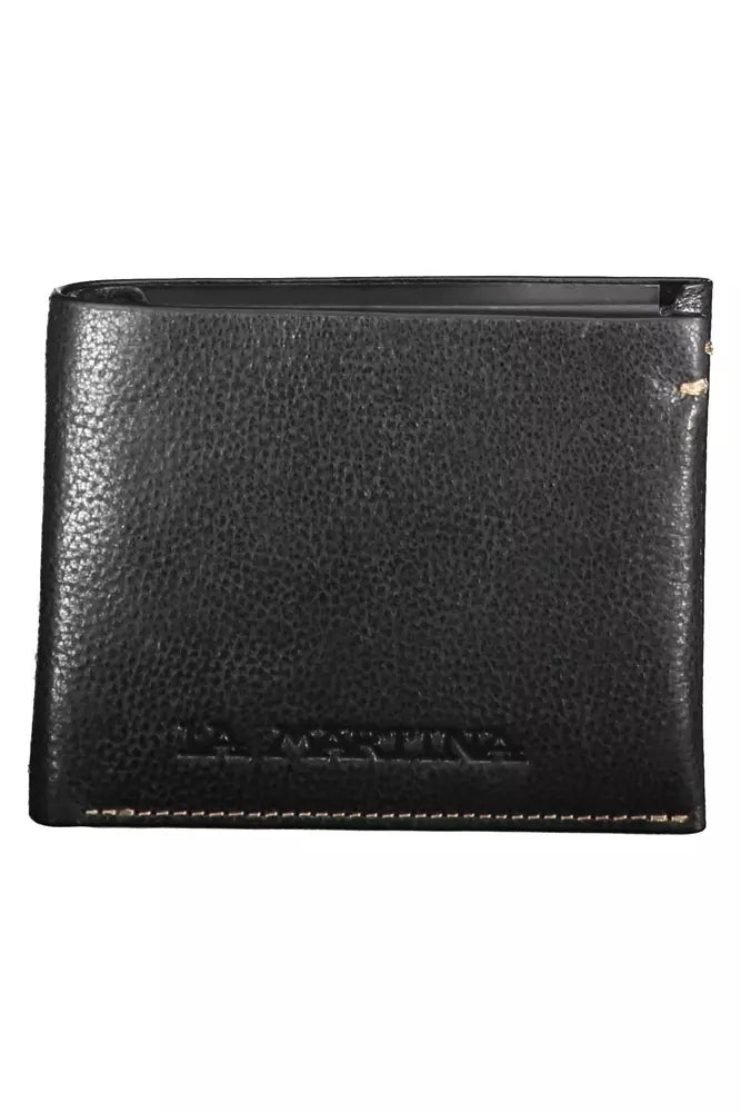 Elegante cartera de cuero negro para el hombre moderno