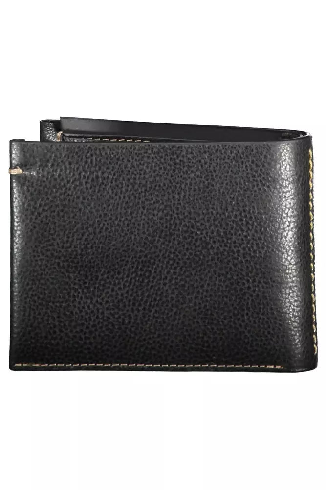 Elegante cartera de cuero negro para el hombre moderno