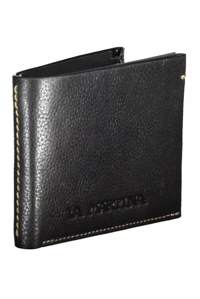 Elegante cartera de cuero negro para el hombre moderno