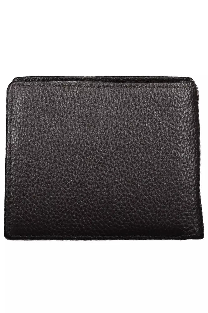 Elegante cartera plegable de cuero con monedero