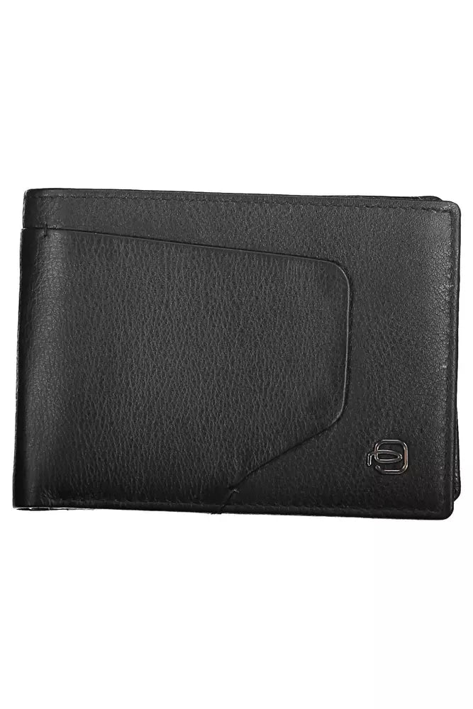 Cartera elegante de piel negra con bloqueador RFID de Piquadro