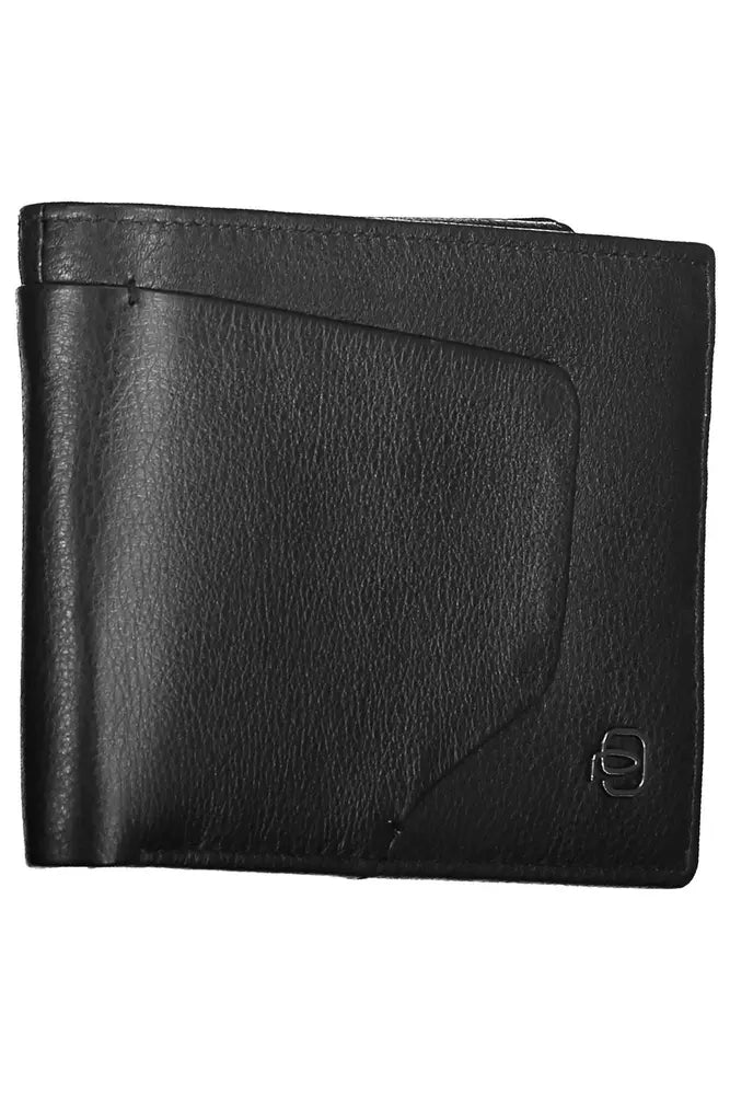 Cartera elegante de piel negra con bloqueador RFID de Piquadro