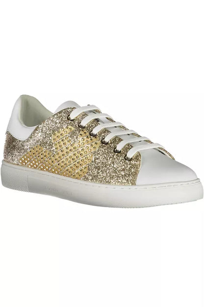 Zapatillas deportivas con cordones en dorado brillante de Emporio Armani