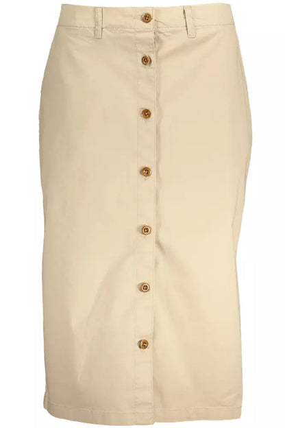 Falda larga elegante beige con detalle de botones clásicos de Gant