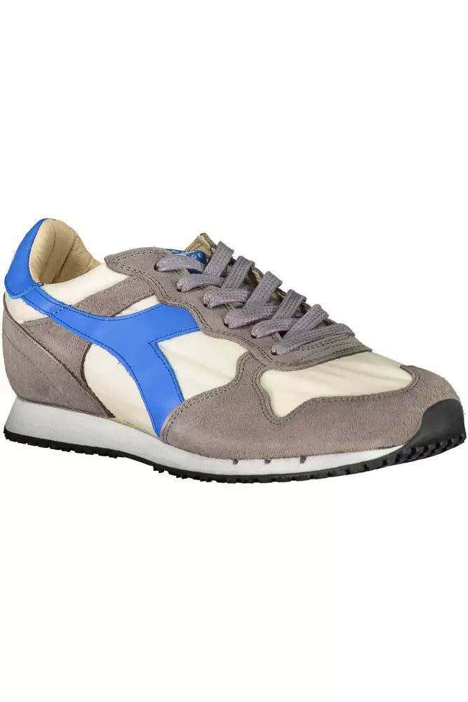 Zapatillas Diadora Chic de piel gris combinada