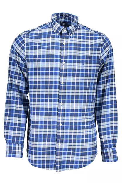 Camisa clásica de algodón azul de manga larga de Gant