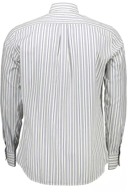 Camisa elegante de algodón blanca con detalle de logotipo de Harmont &amp; Blaine