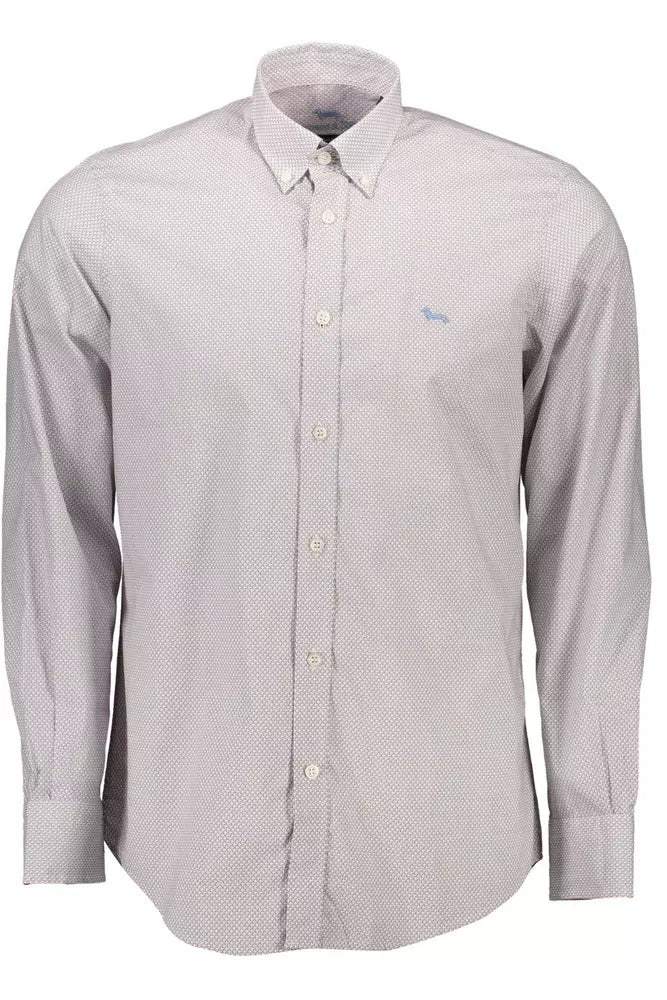 Camisa elegante de manga larga de algodón blanco de Harmont &amp; Blaine