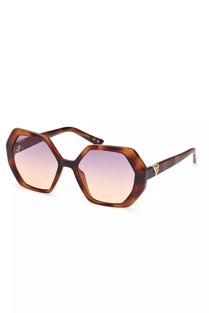 Gafas de sol con lentes hexagonales marrones Guess Jeans Chic